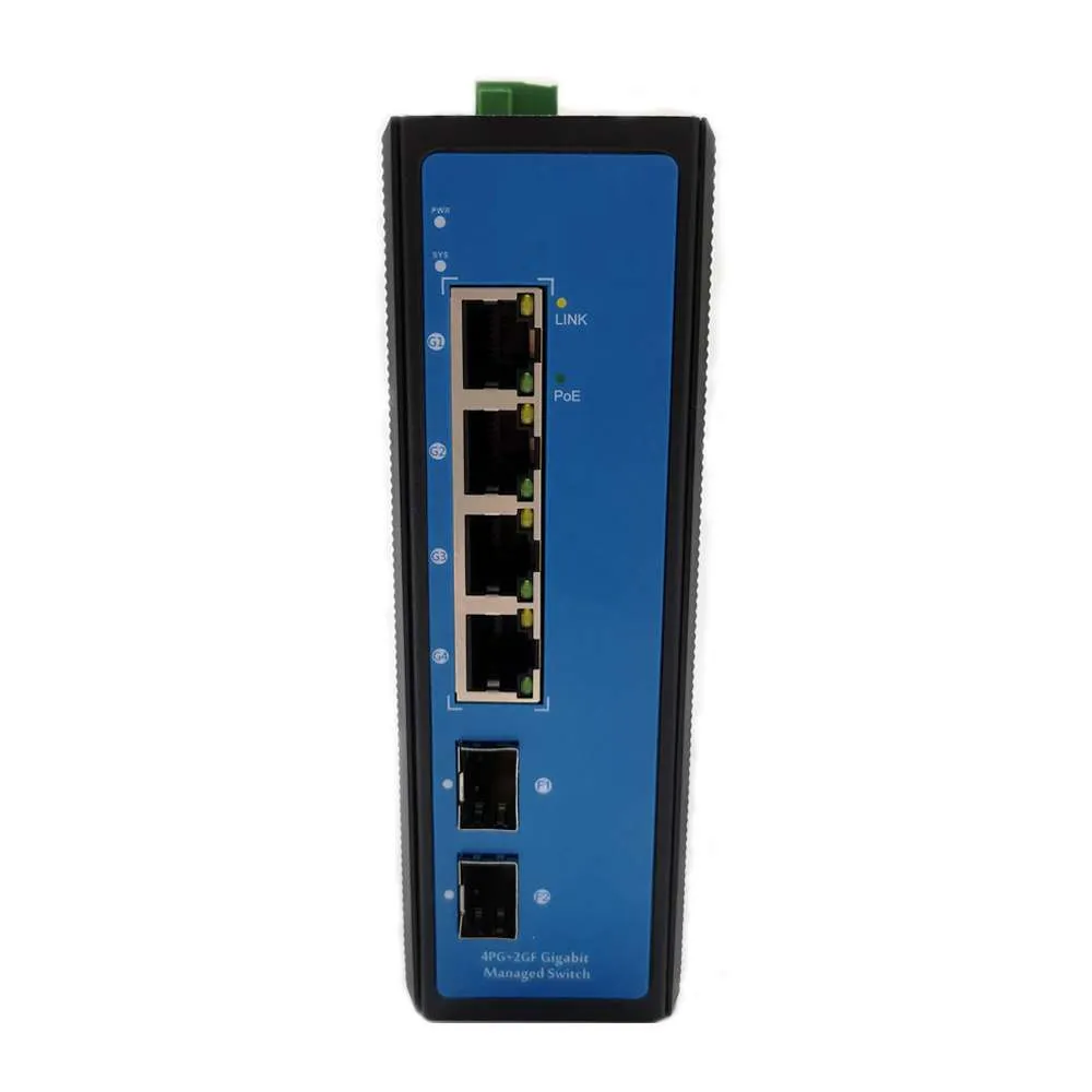 High Quality 6 Port 95W Port Gigagabit Managed Industrial POE Switch