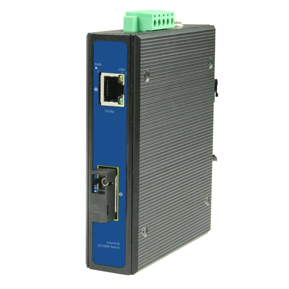 Mini 2 Ports 10/100M Industrial PoE Fiber Switch